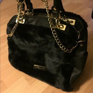 NWOT Olivia + Joy Faux Fur Large Purse Handbag Veg